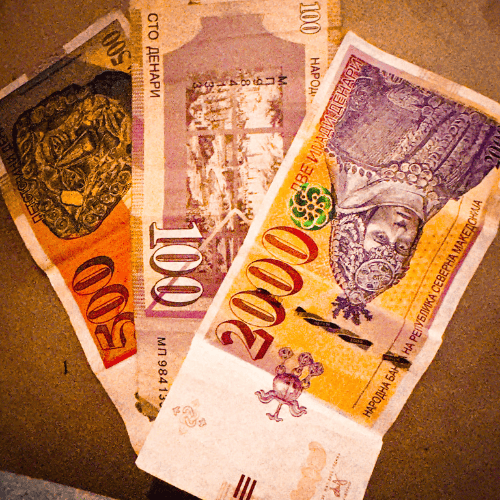 North Macedonian Denar's - 100, 500, and 2000